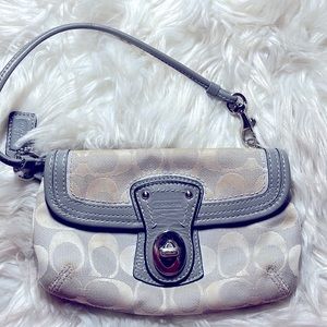 Coach gray wristlet.